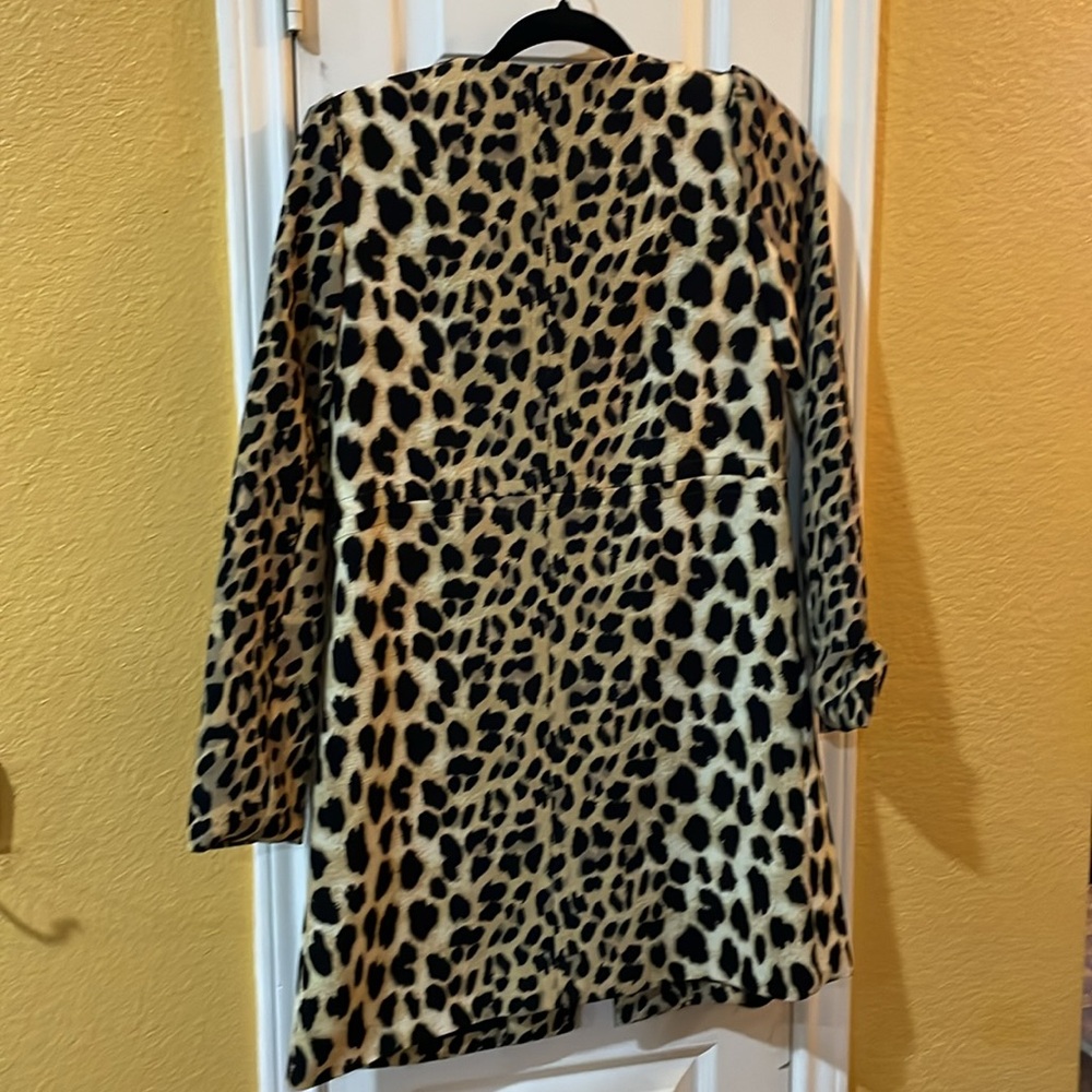 Zara Basic Animal Print Jacket In Medium - image 6